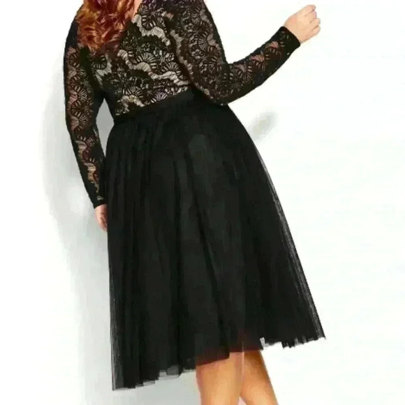 City Chic Dress Rare Beauty black size M 18 - Picture 3 of 8